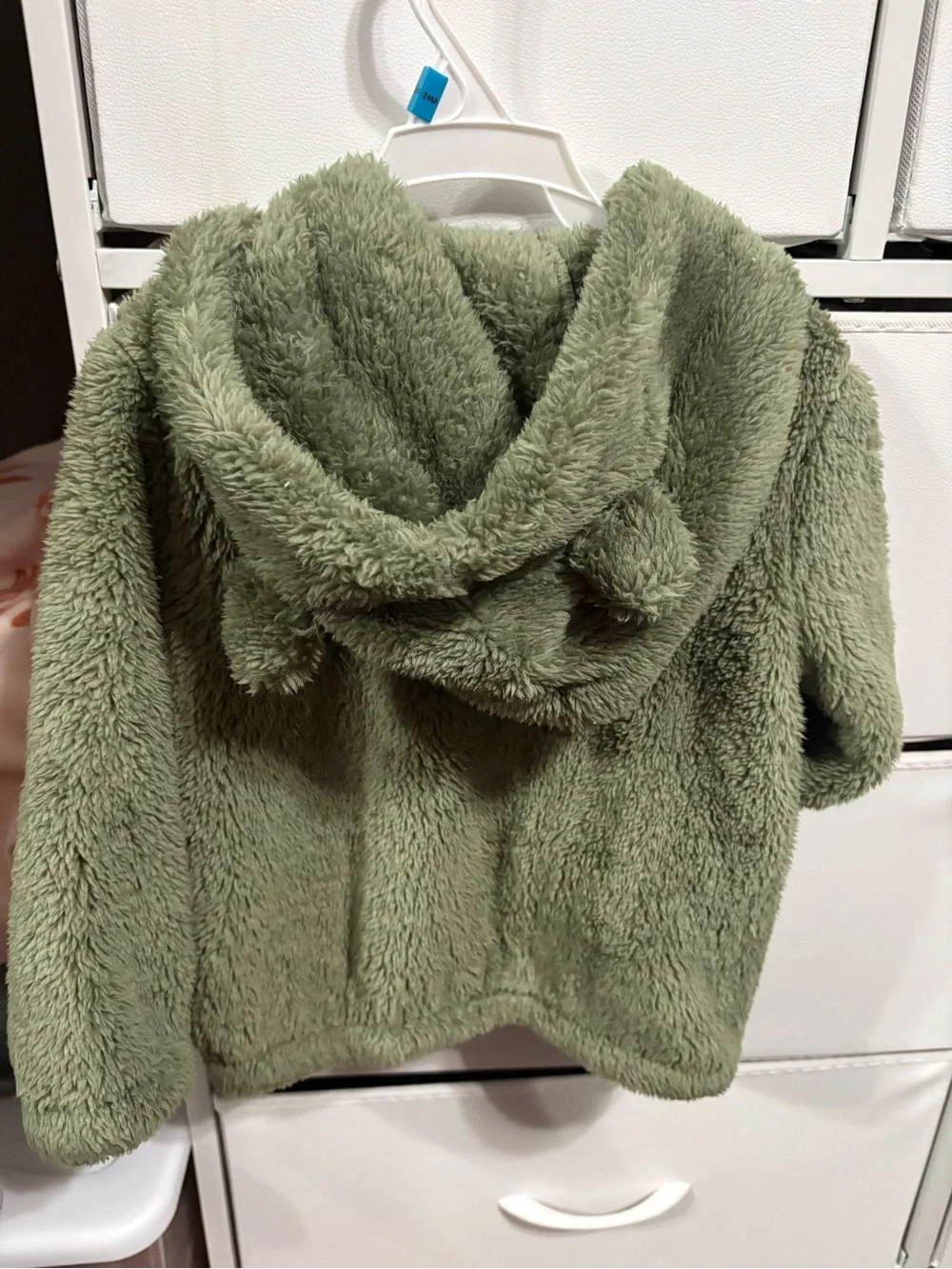 okie dokie Olive Green Plush Hooded Puffer Jacket